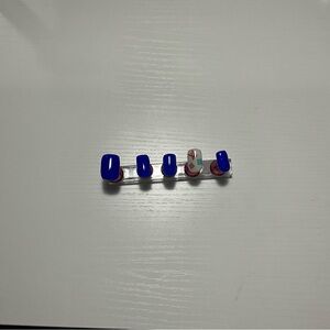 Blue LV press on nails handmade perfect